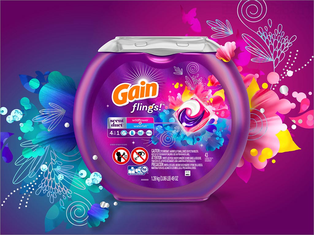 美國Gain洗衣凝珠日化用品包裝設計